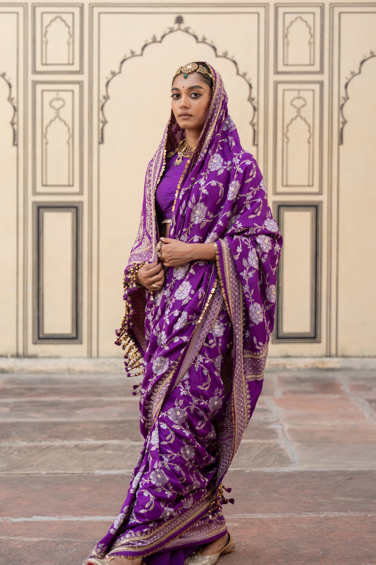 Chandrakala Purple Saree - Anjanase