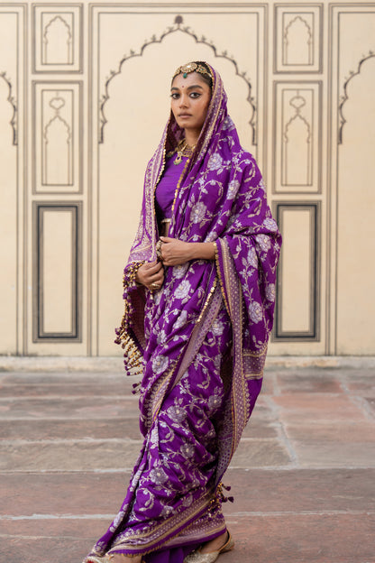 Chandrakala Purple Saree - Anjanase