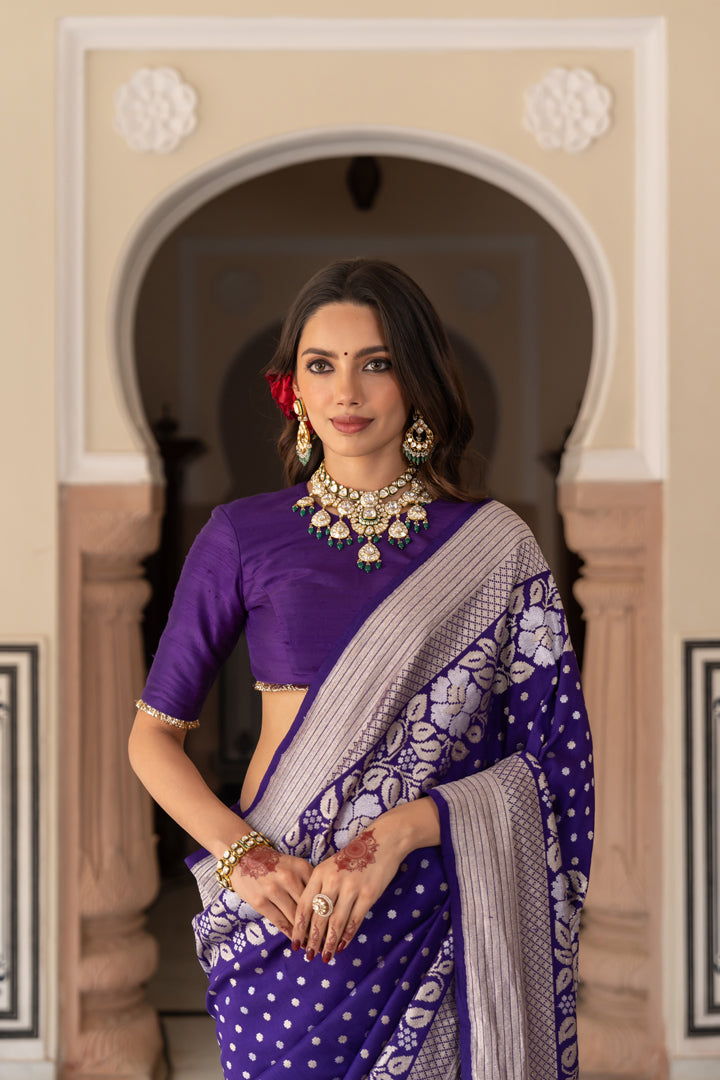 purple raw silk blouse
