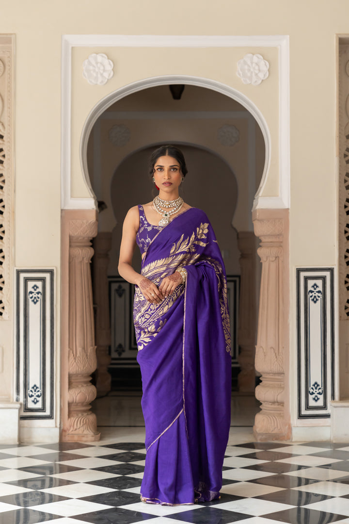 Purple Muga Saree
