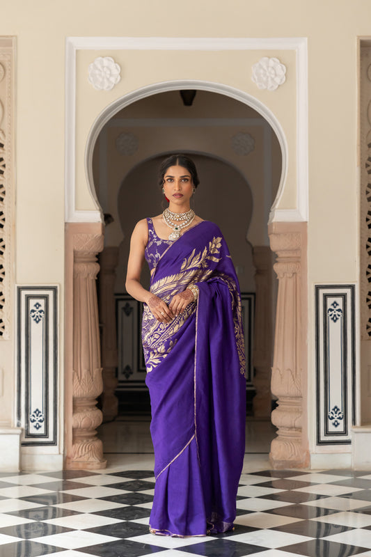 Purple Muga Saree
