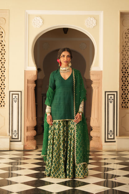 Green sharara set