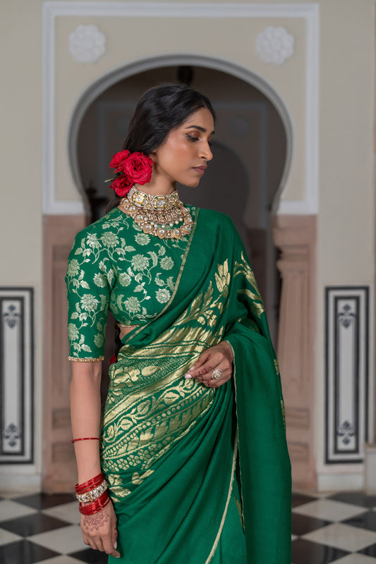 green muga blouse