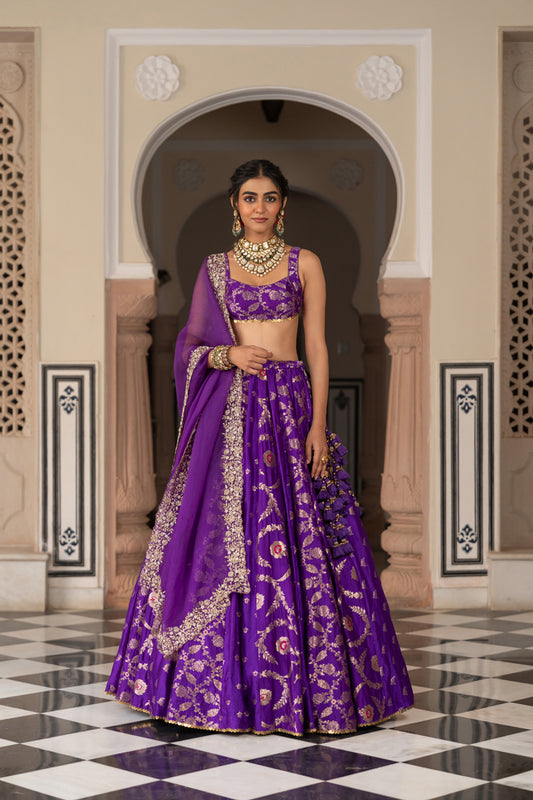 purple lehenga set