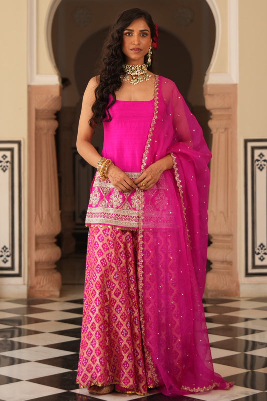 Weeding wear Sharara outfit with luxurious detailing