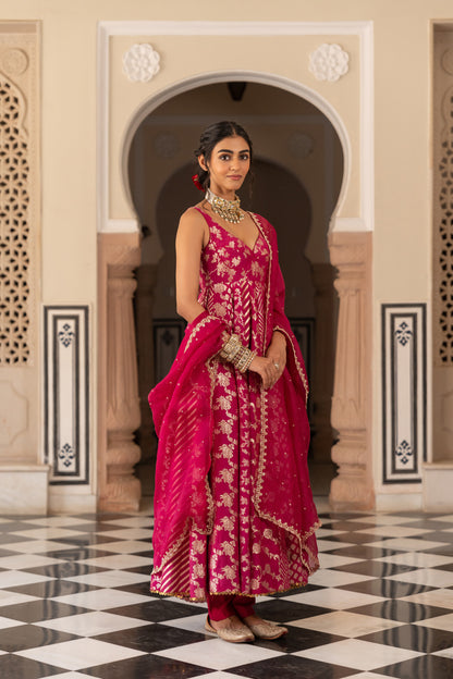 Pink Anarkali set