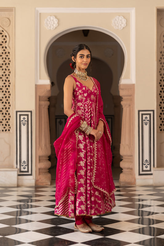 Pink Anarkali set