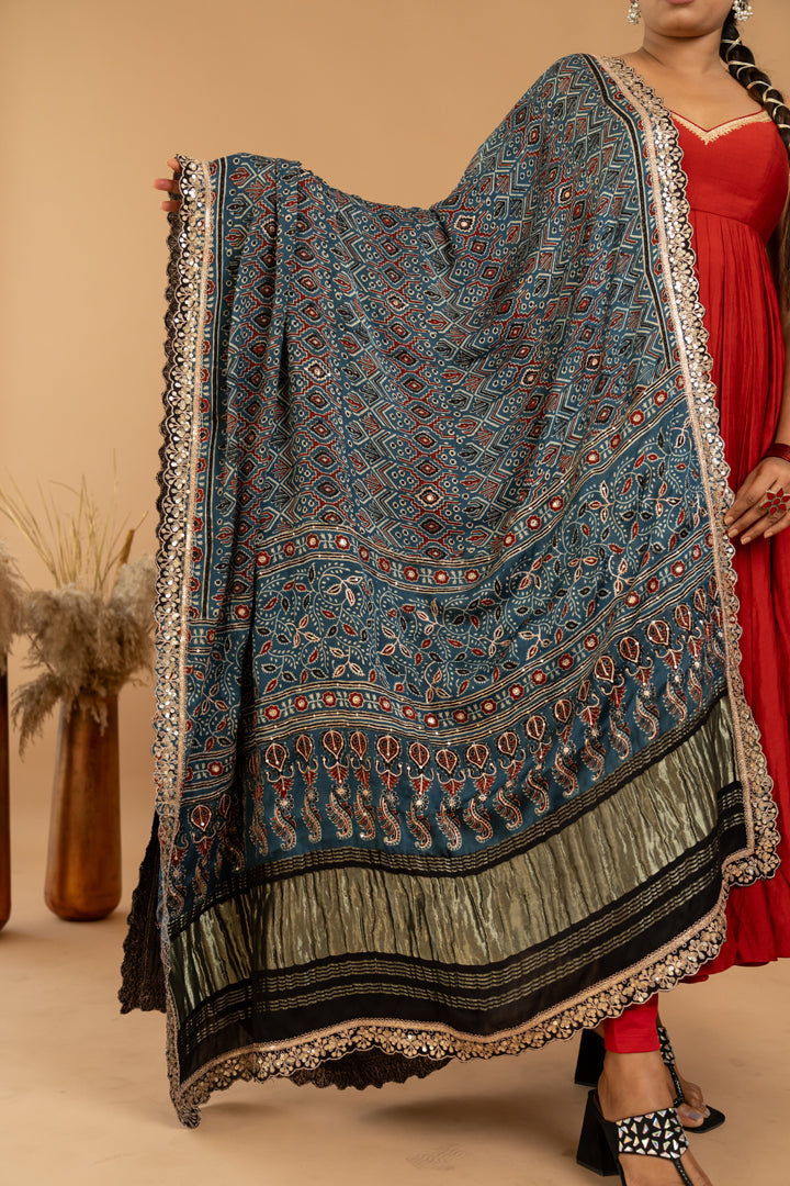 Maroon Anarkali Set - Anjanase