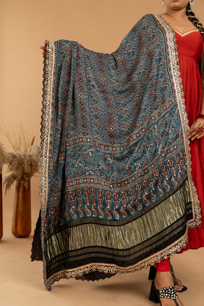 Maroon Anarkali Set - Anjanase