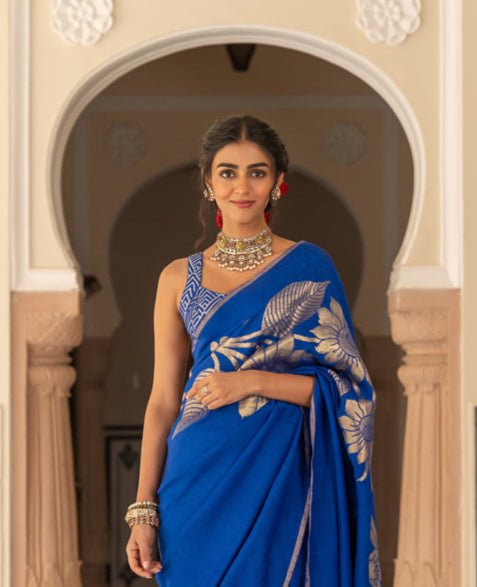 Blue Muga Blouse
