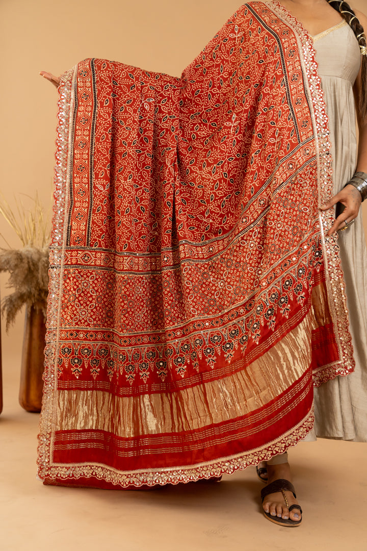 Beige Anarkali Set - Anjanase