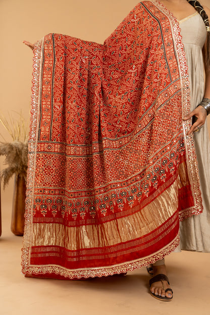 Beige Anarkali Set - Anjanase