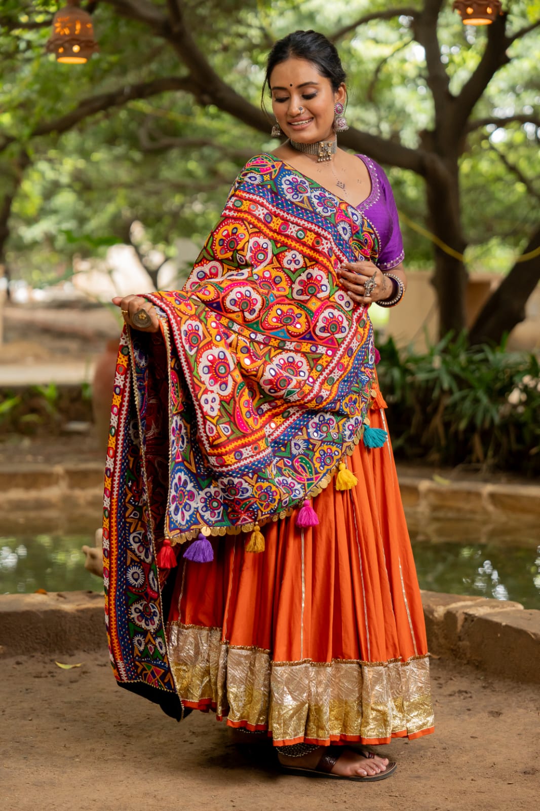 Navratri Patch Dupatta Set