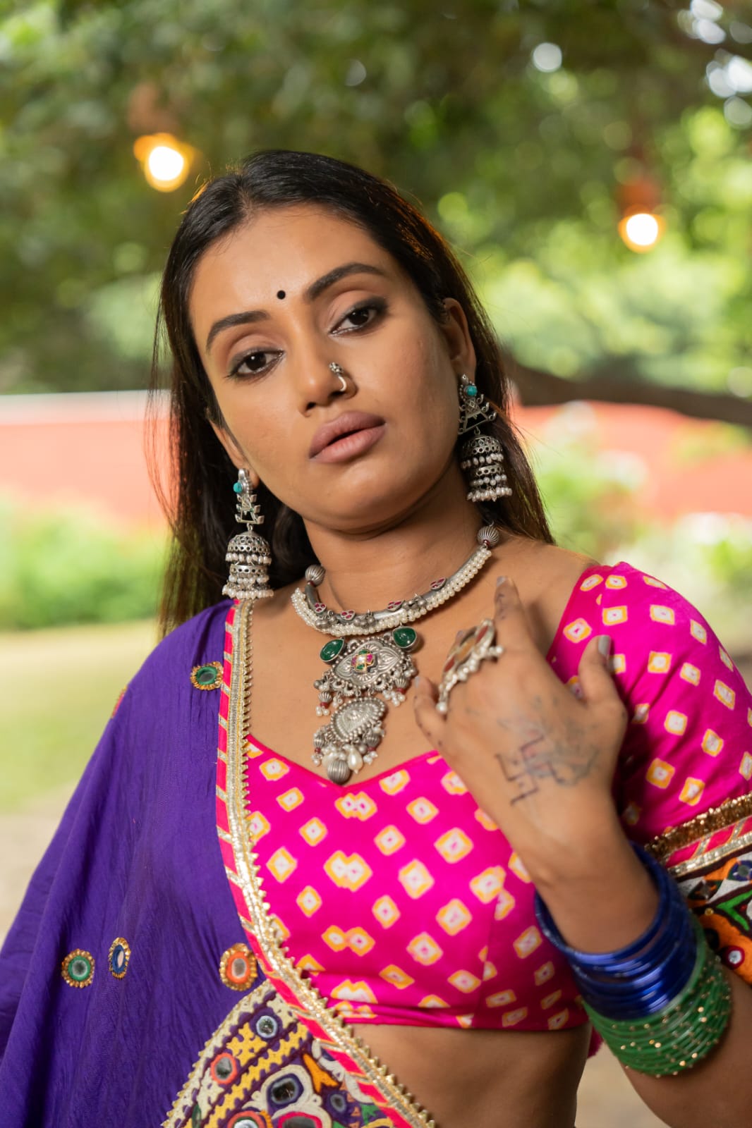 Navratri Half Patch Dupatta Set