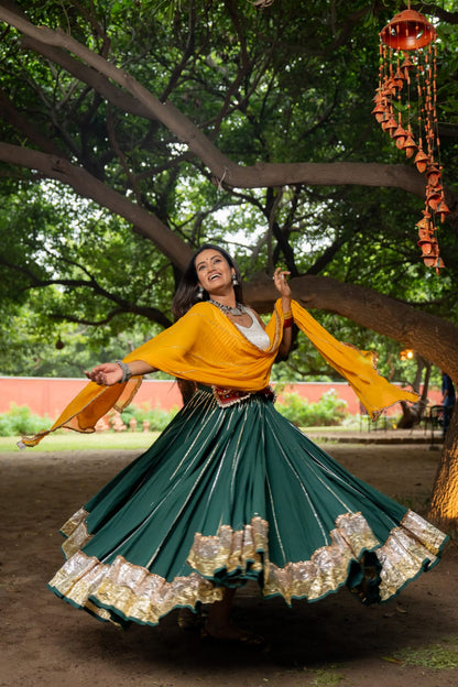 Bottle Green Lehenga Set