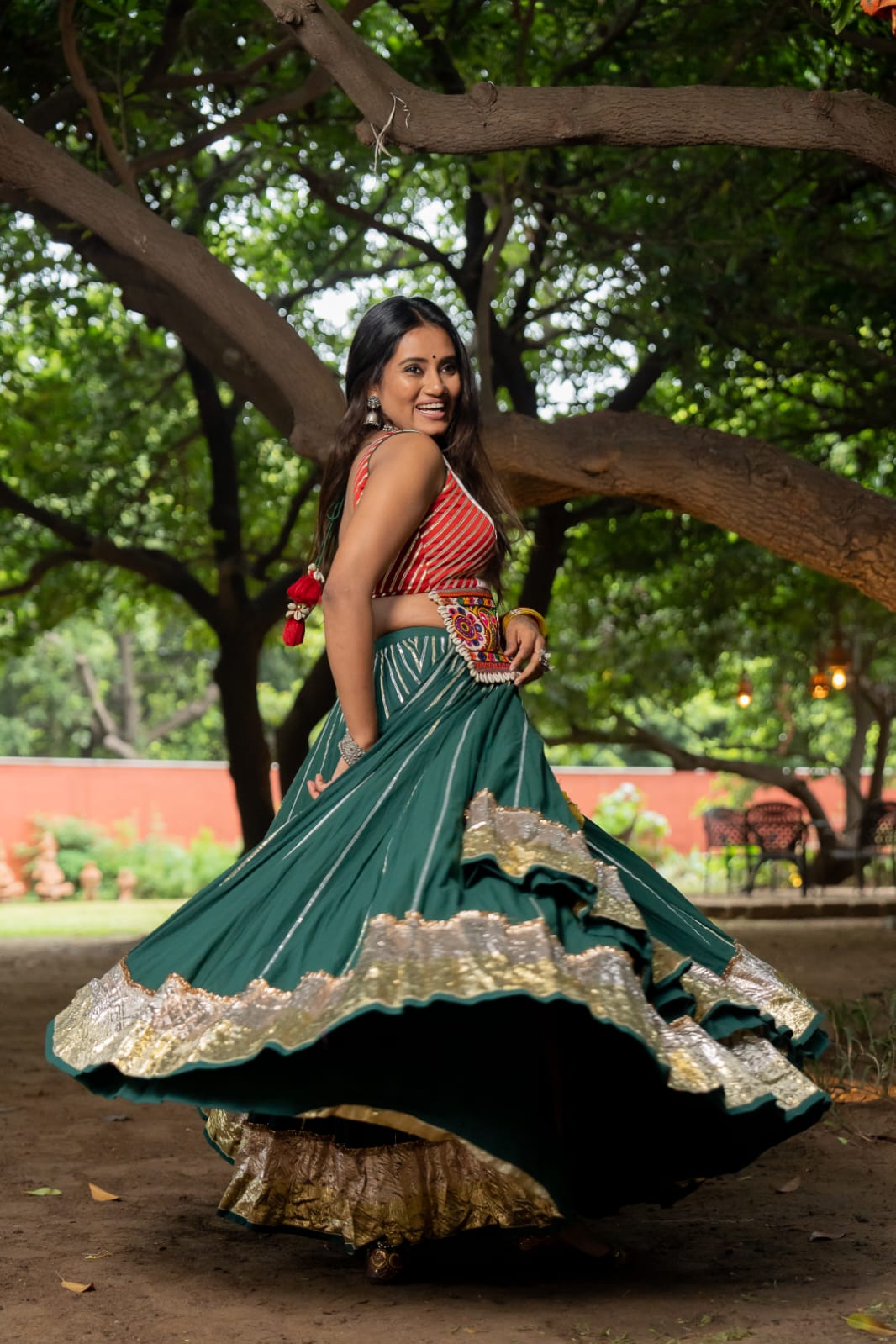 Bottle Green Lehenga Set