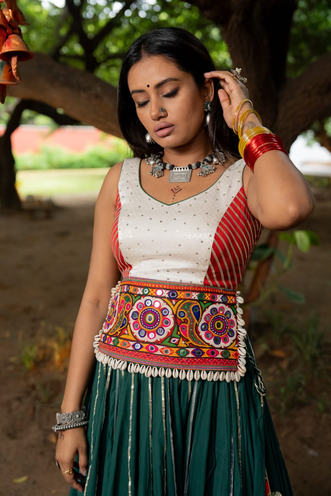 Bottle Green Lehenga Set