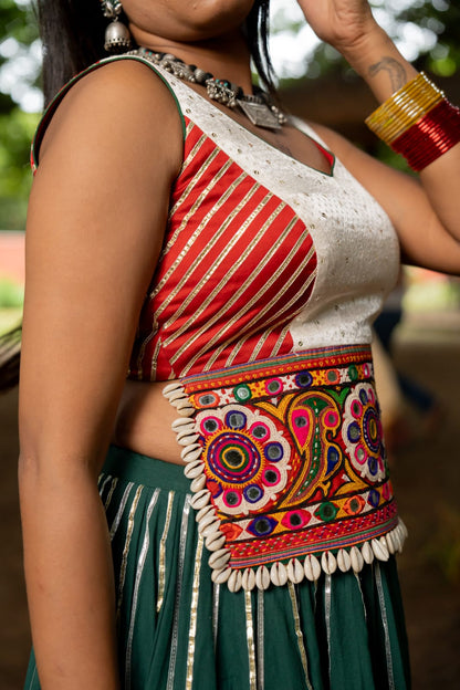 Bottle Green Lehenga Set