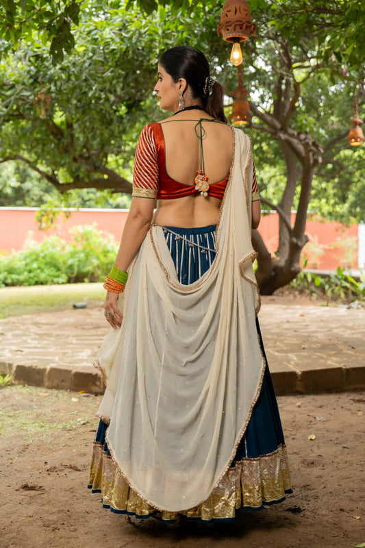Teal Blue Lehenga Set - Anjanase