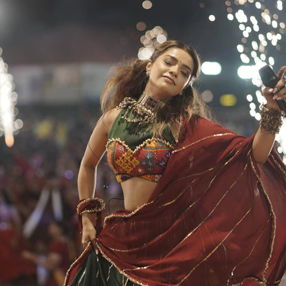 Pooja Kalyani Green Set