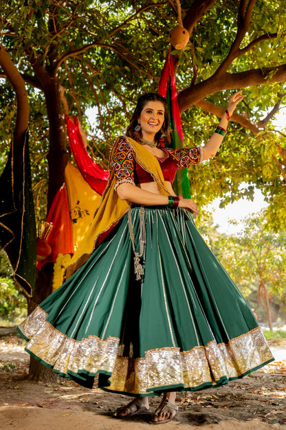 Bottle Green Lehenga Set