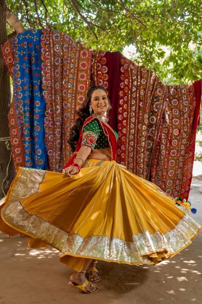 Navratri Cotton Gamthi Lehenga Set