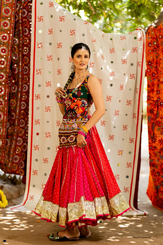 Komal Bandhani Skirt