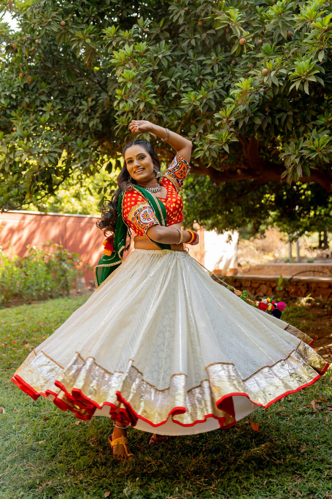 Navratri White Skirt