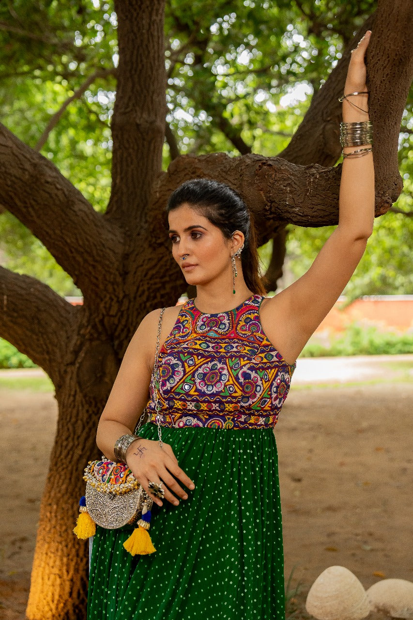 Green Boho Kurta