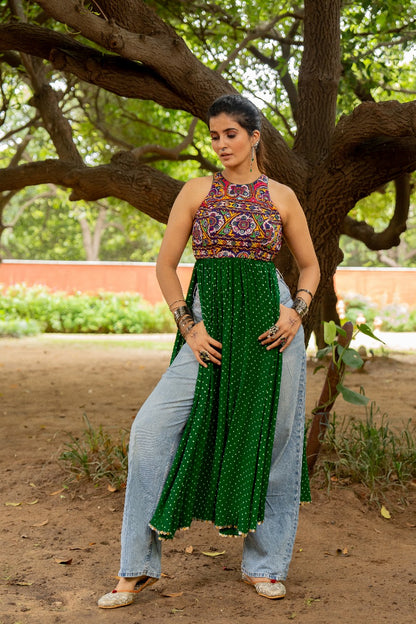 Green Boho Kurta