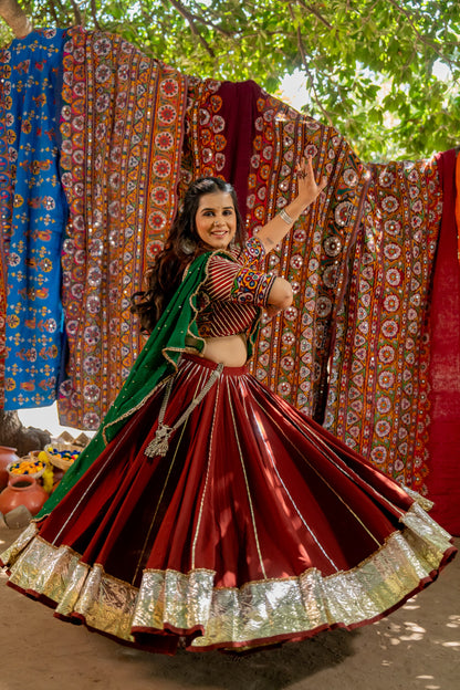 Maroon Cotton Skirt - Anjanase