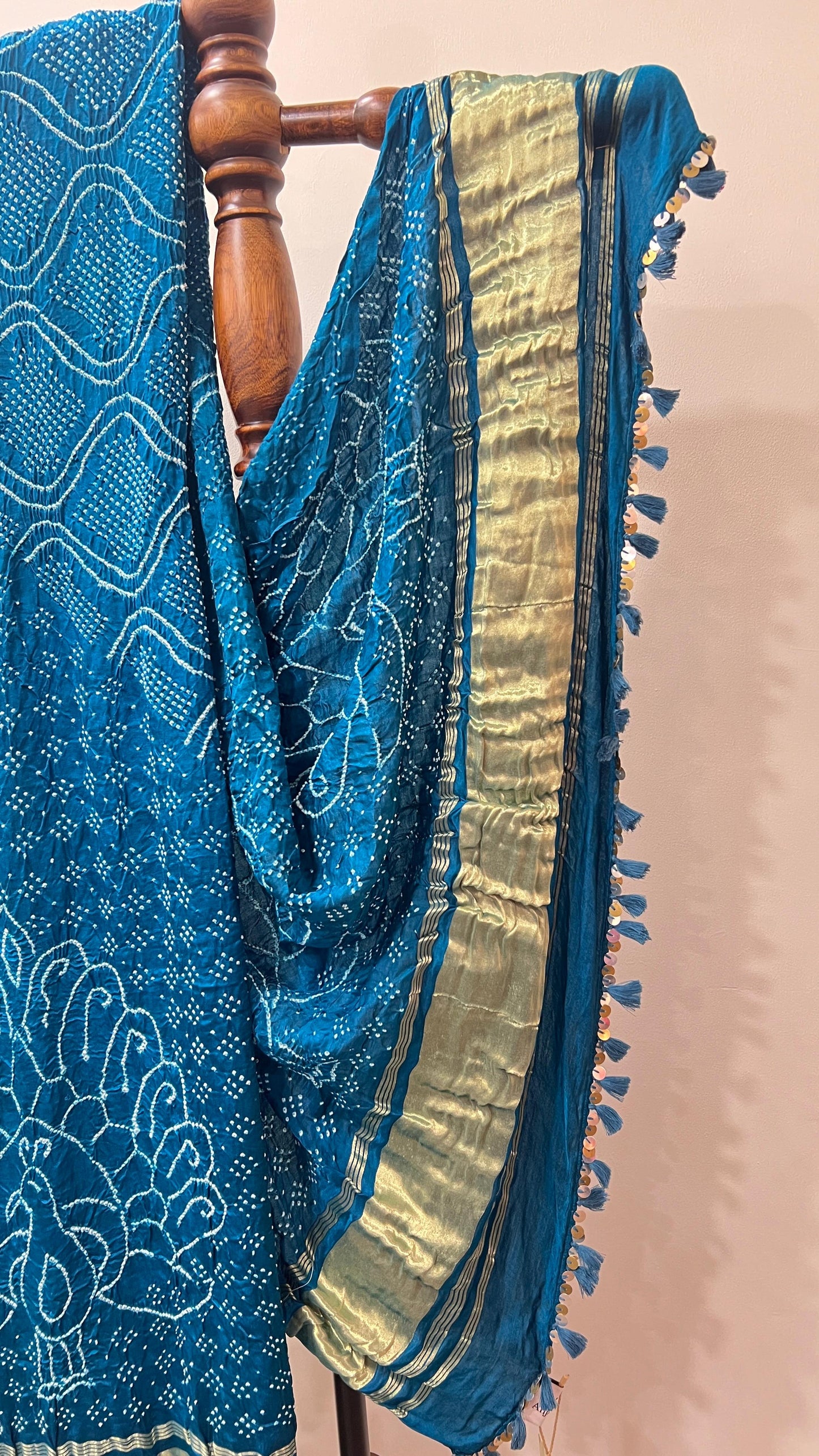 Turquoise Blue Bandhani Dupatta