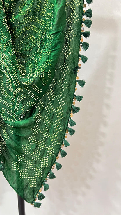 Green Bandhani Dupatta