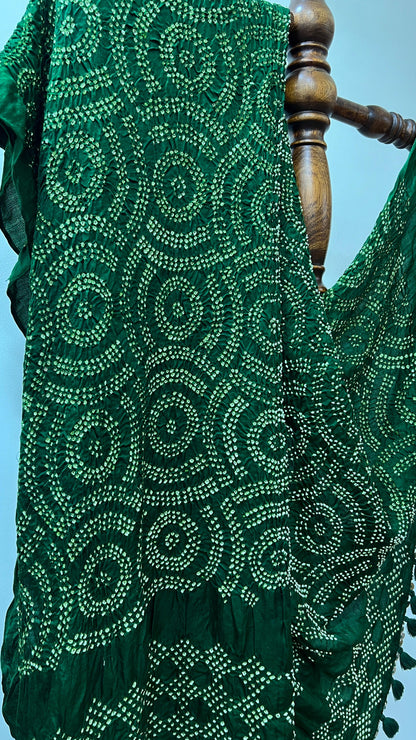 Green Bandhani Dupatta