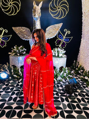 Pink Multikali Anarkali Set