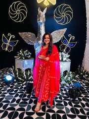 Pink Multikali Anarkali Set