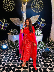 Pink Multikali Anarkali Set