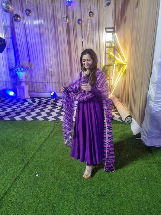 Purple Anarkali Set