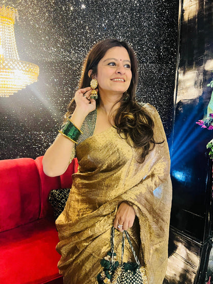 Green Tissue Saree