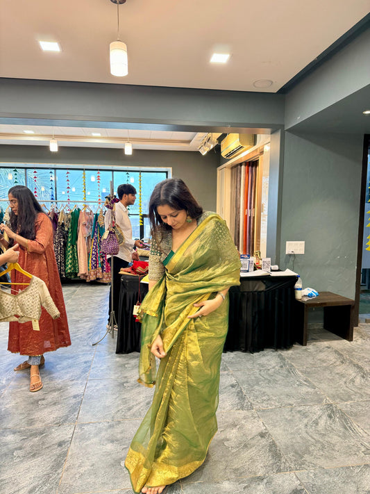 Green Tissue Saree