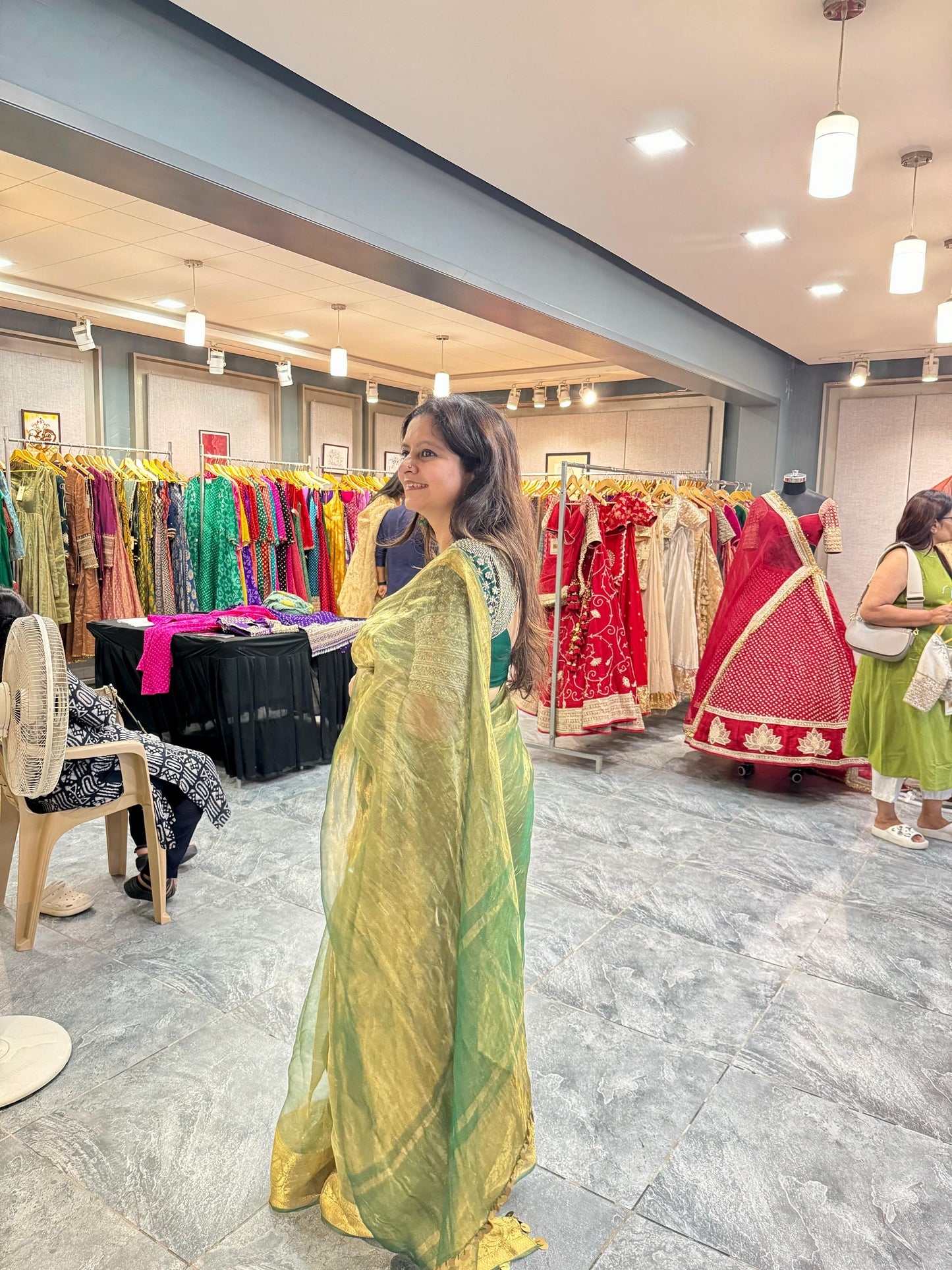 Green Tissue Saree