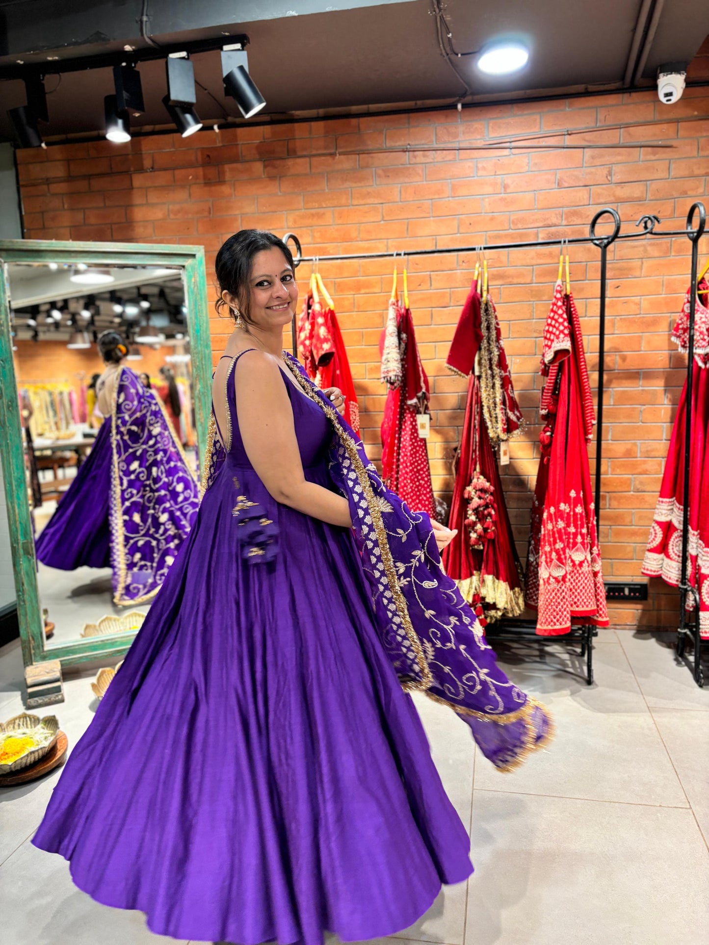 Purple Anarkali Set