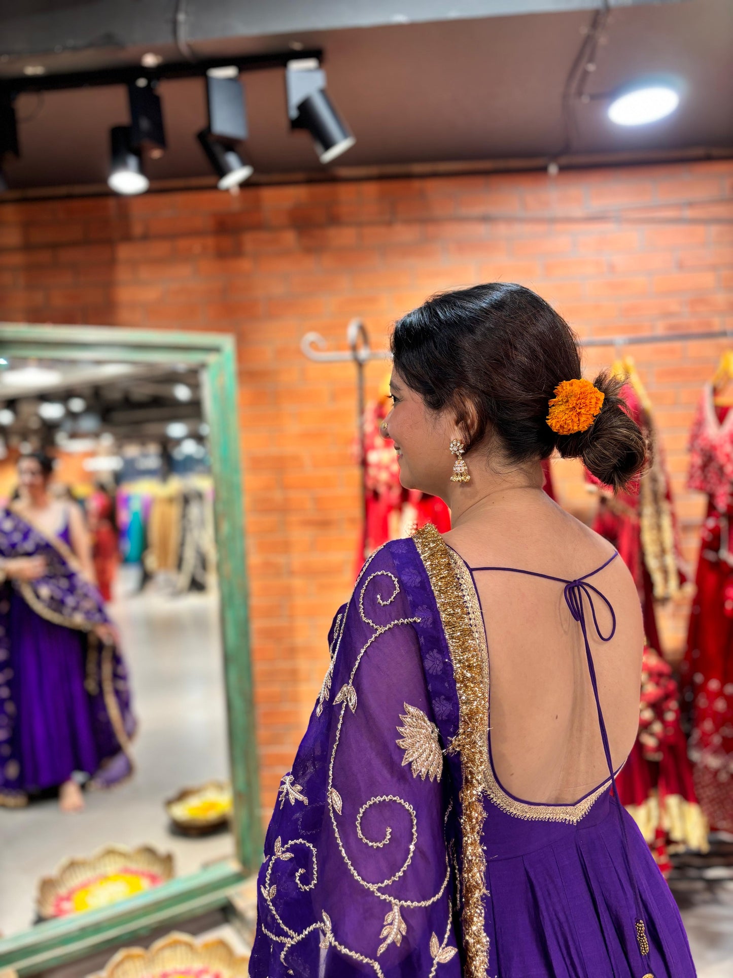 Purple Anarkali Set