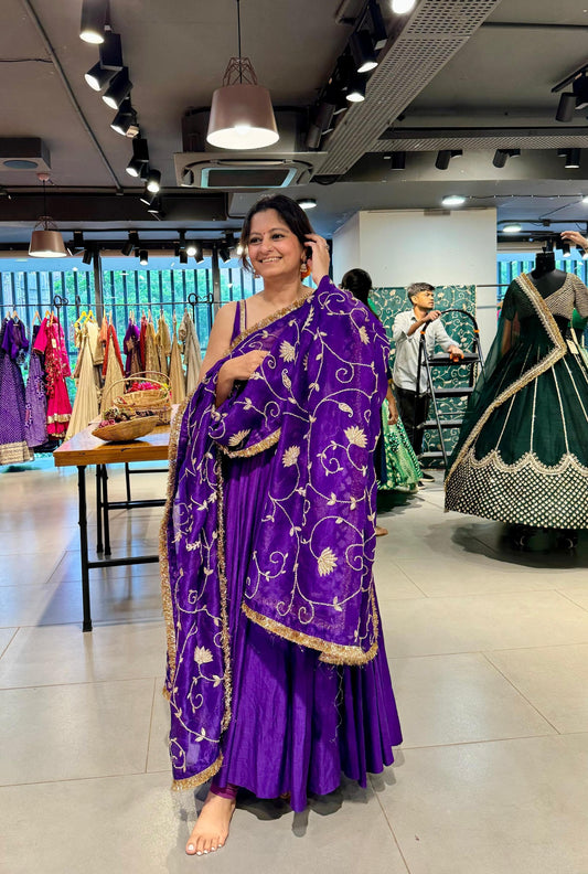 Purple Anarkali Set
