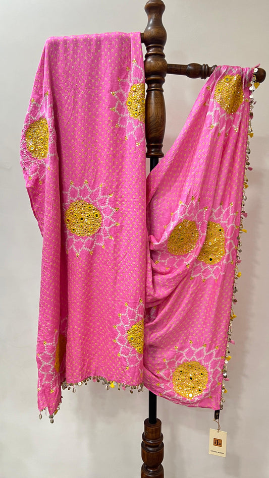 Pink Suraj Mukhi Dupatta