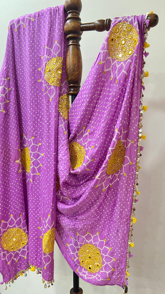 Lilac Suraj Mukhi Dupatta