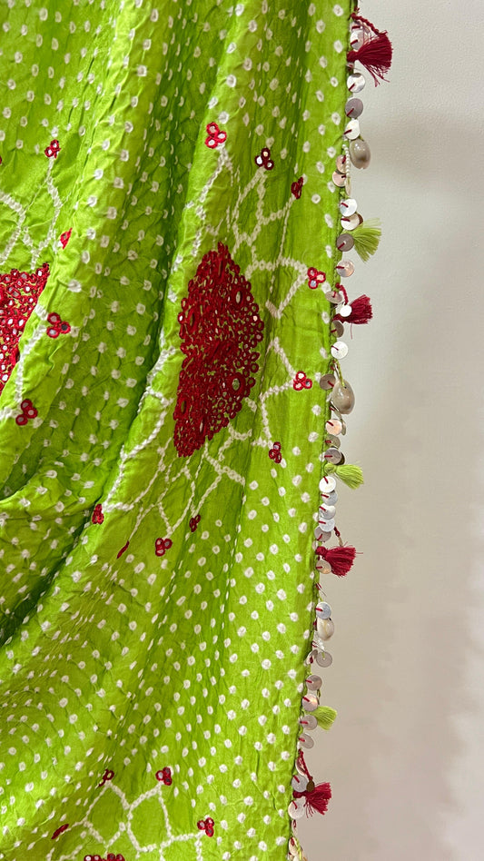 Pear Green Suraj Mukhi Dupatta
