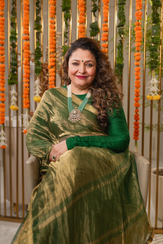 Green Tissue Saree