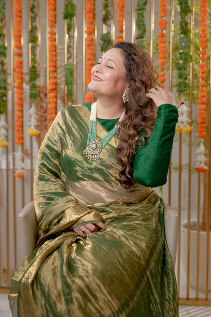 Green Tissue Saree