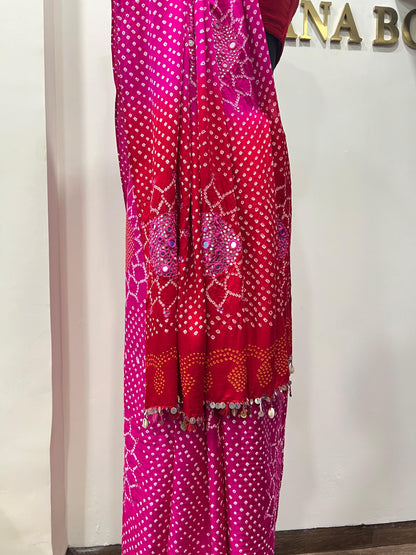 Surajmukhi Ombre Bandhani Saree